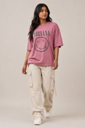 Women's Pink Nirvana Oversized T-Shirt XXXL and XXXXL - Zello Pakistan