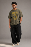 Men's Olive Nirvana Graphic T-Shirt XXXL and XXXXL - Zello Pakistan