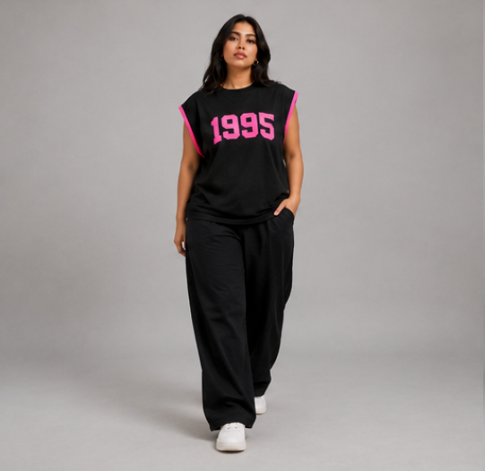 Women's Black Sleeveless Shirt XXXL - Front Detail
