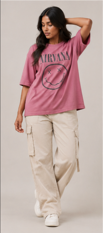 Womens T-Shirt - Pink (Nirvana)