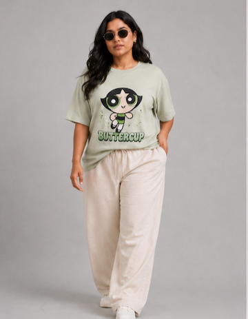 Women's Sage Green Buttercup T-Shirt XXXL - Front Detail