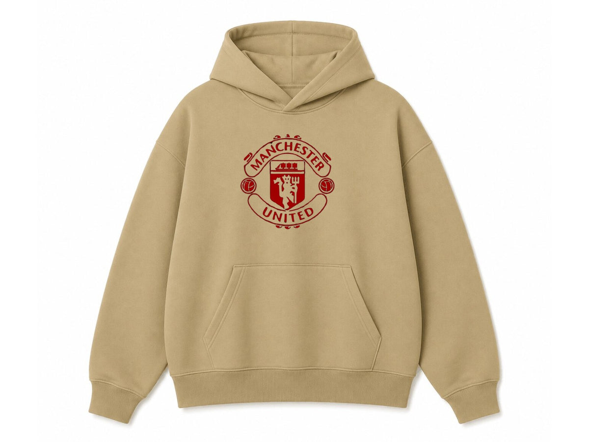 Man United Heather Grey Hoodie