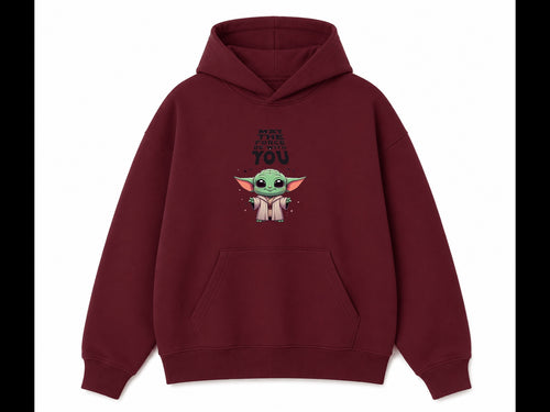 Baby Yoda Maroon Hoodie